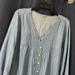Button down chambray dress